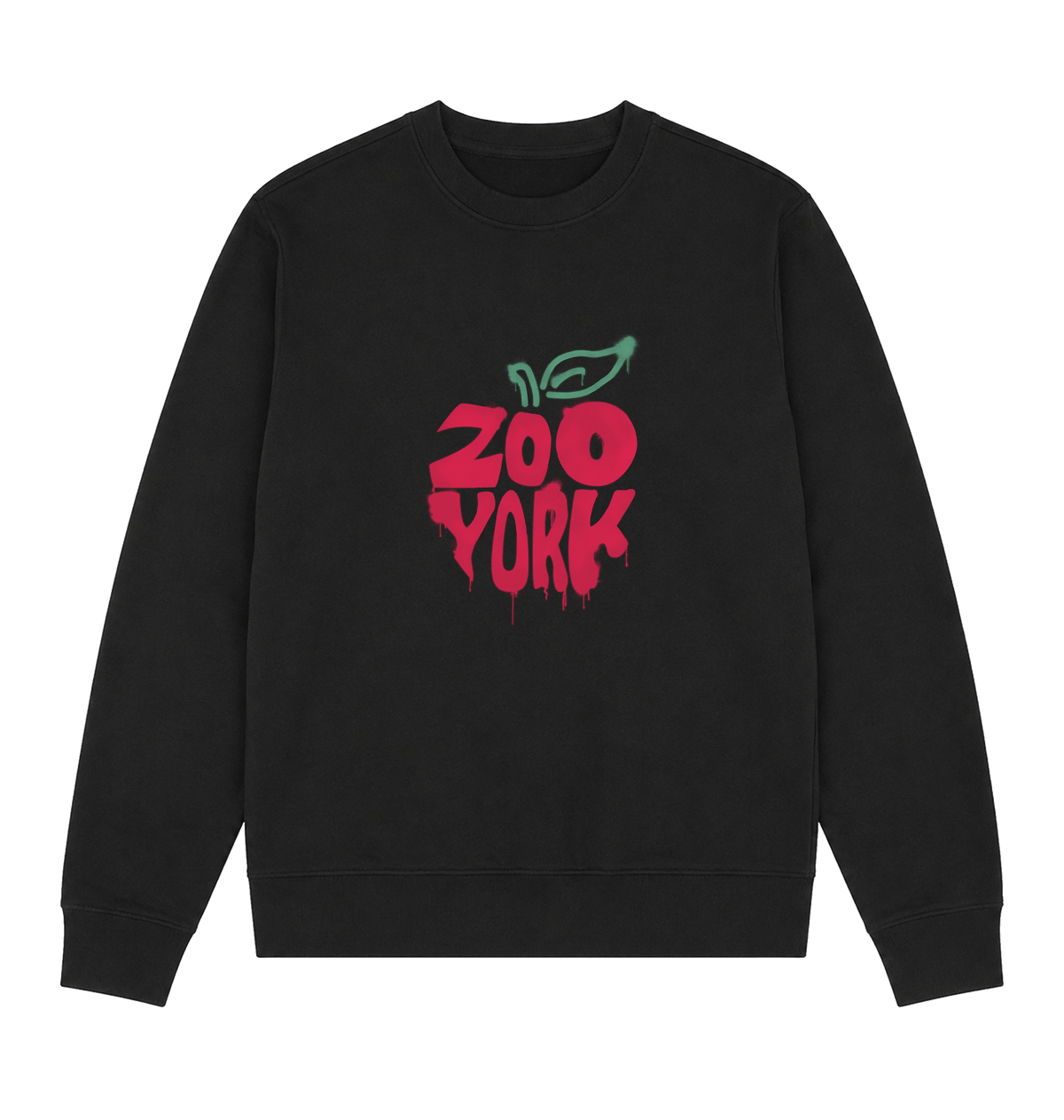 Black Printed Sweater Front