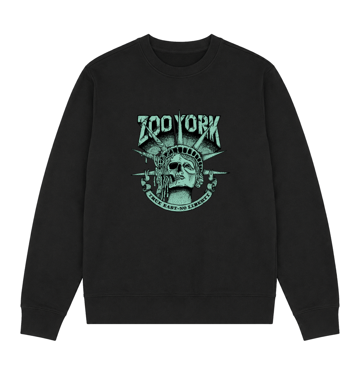 Black Printed Sweater Front