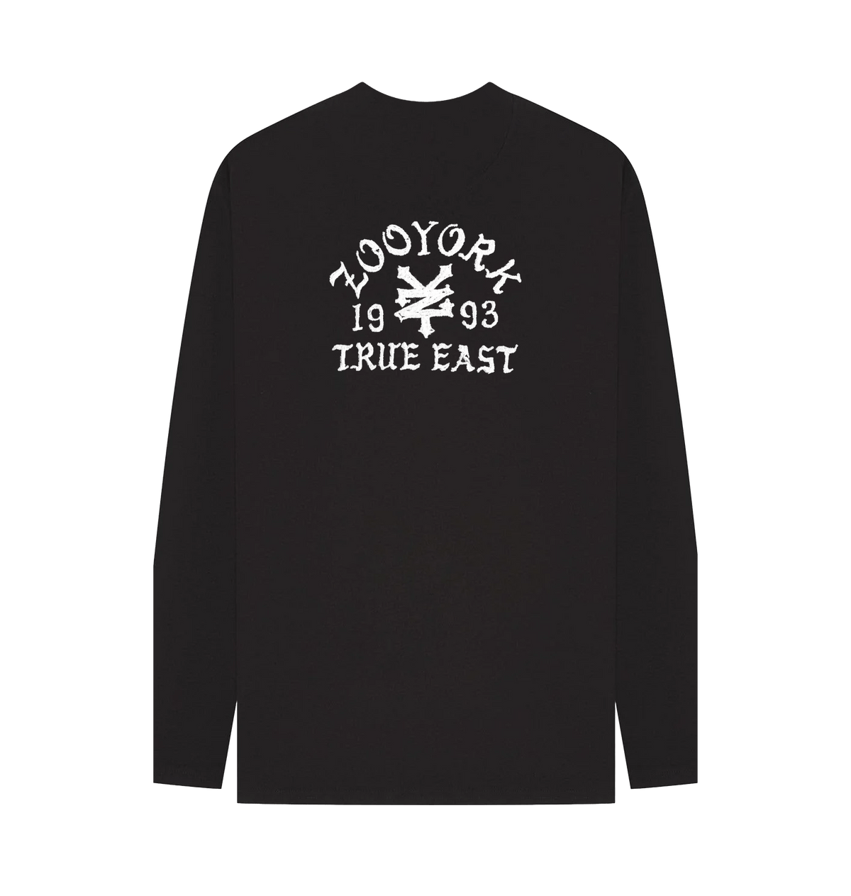 Black Printed Long Sleeve T Shirt Back