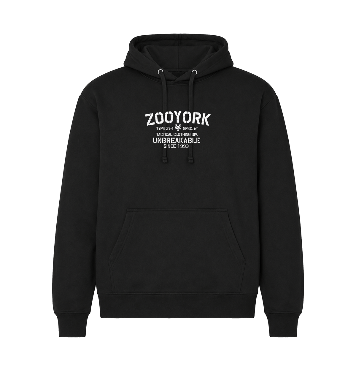 Black Printed Hoody Front