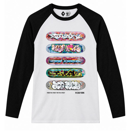 Zoo York Decks Baseball Tee White/Black - front
