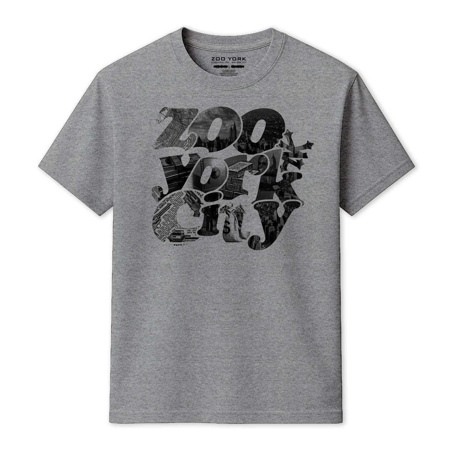 ZOO YORK BANK ROBBER T-SHIRT GREY MARL