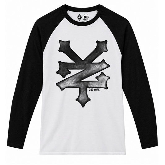Zoo York Trash Baseball Tee White/Black - front