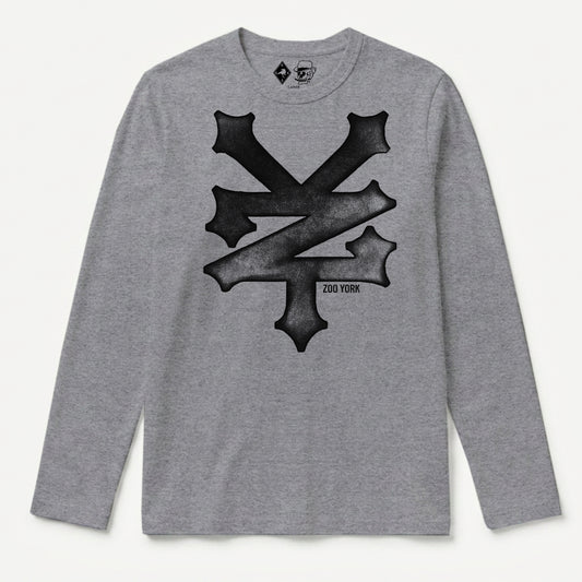 Zoo York Trash Long Sleeve T-Shirt Heather Grey - front