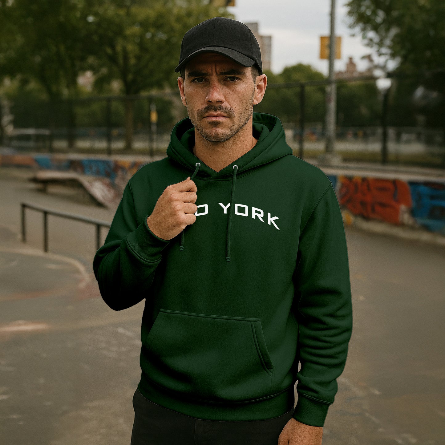 ZOO YORK Y2K ARCH HOODIE FOREST GREEN