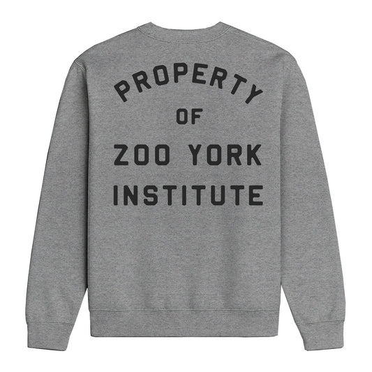 ZOO YORK INSTITUTE CREW SWEAT HEATHER GREY