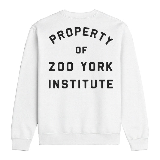 ZOO YORK INSTITUTE CREW SWEAT LITE WHITE