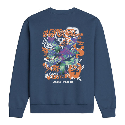 ZOO YORK STENCIL LAYERS CREW SWEAT LITE AIRFORCE BLUE