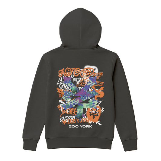 ZOO YORK STENCIL LAYERS HOODIE CHARCOAL