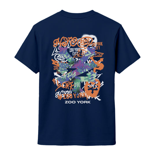ZOO YORK STENCIL LAYERS T-SHIRT NAVY BLUE