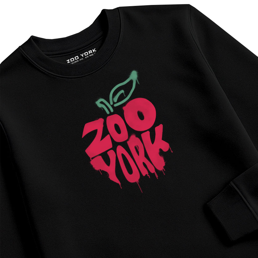 ZOO YORK BIG APPLE CREW SWEAT BLACK
