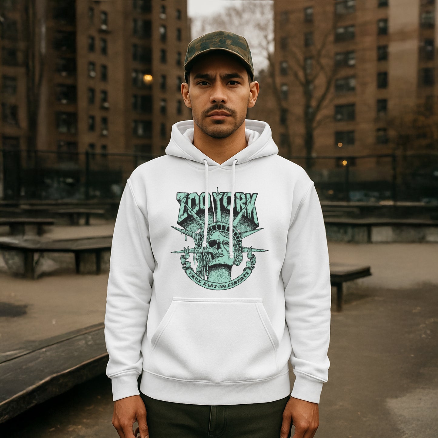 ZOO YORK TRUE EAST HOODIE WHITE