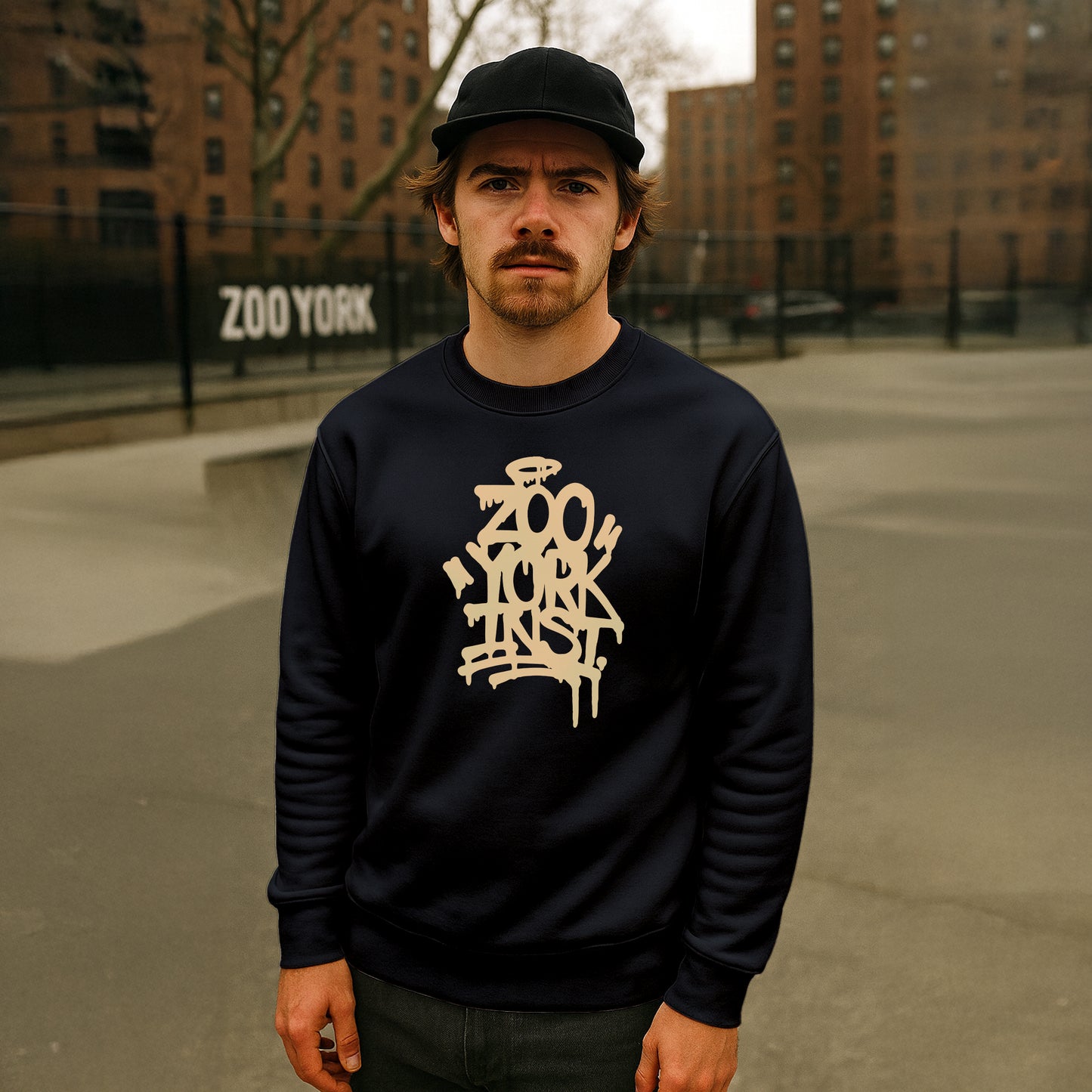 ZOO YORK DRIPPY CREW SWEAT BLACK