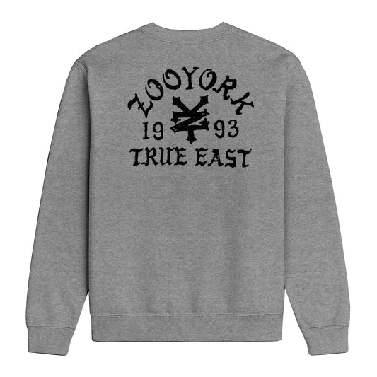 Zoo York True East Sketch Crew Sweat Heather Grey - back