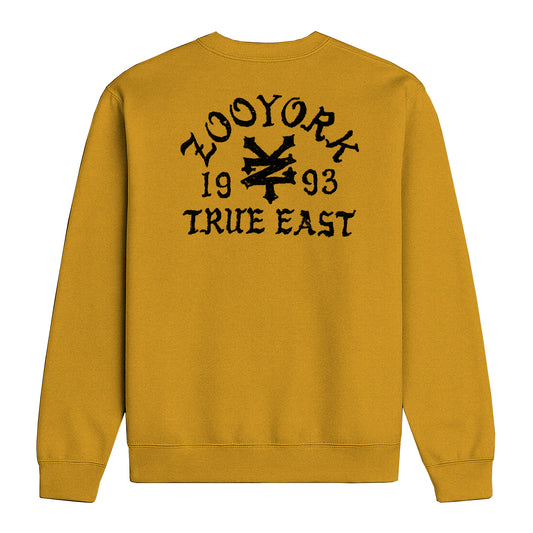 ZOO YORK TRUE EAST SKETCH CREW SWEAT LITE MUSTARD