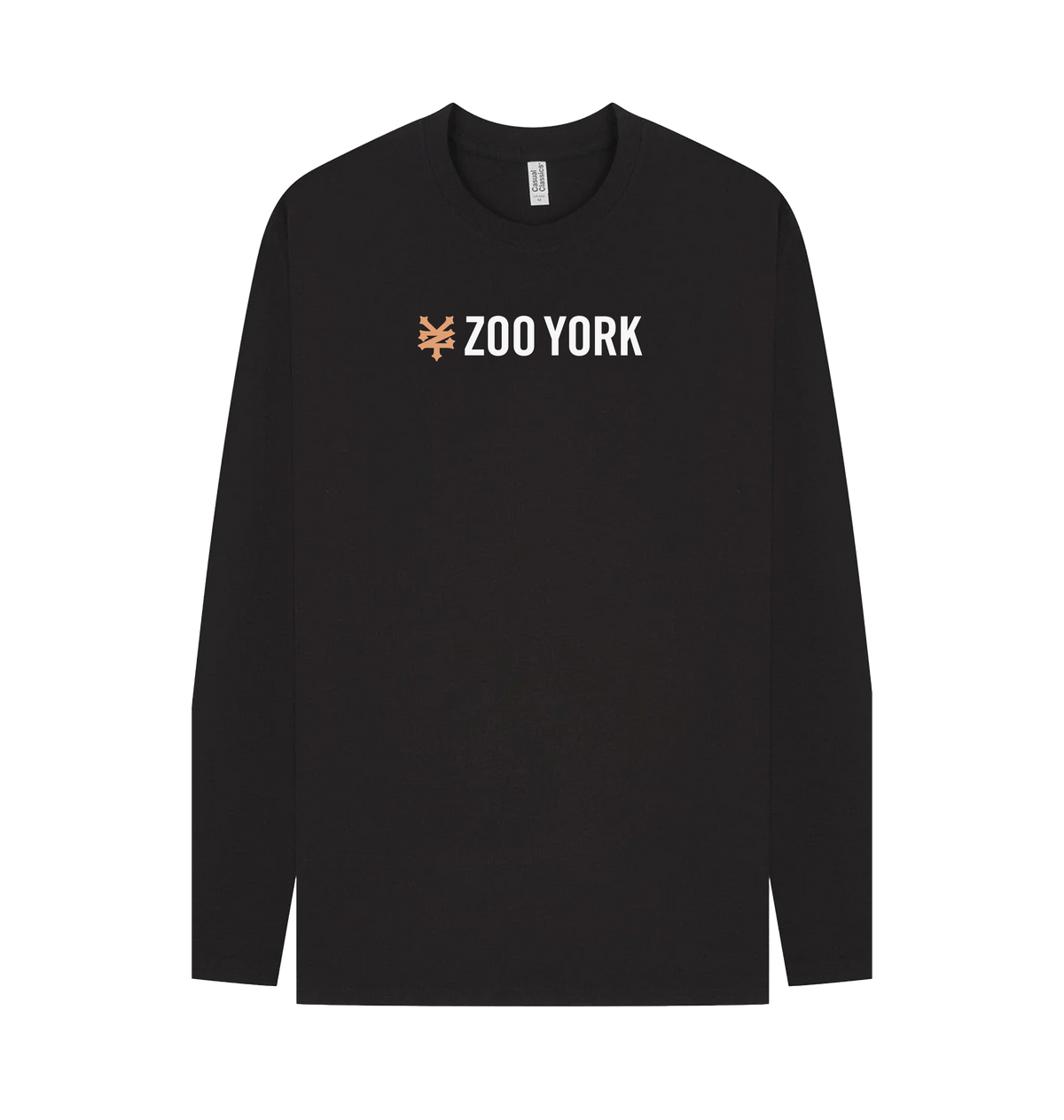 Black Printed Long Sleeve T Shirt Front