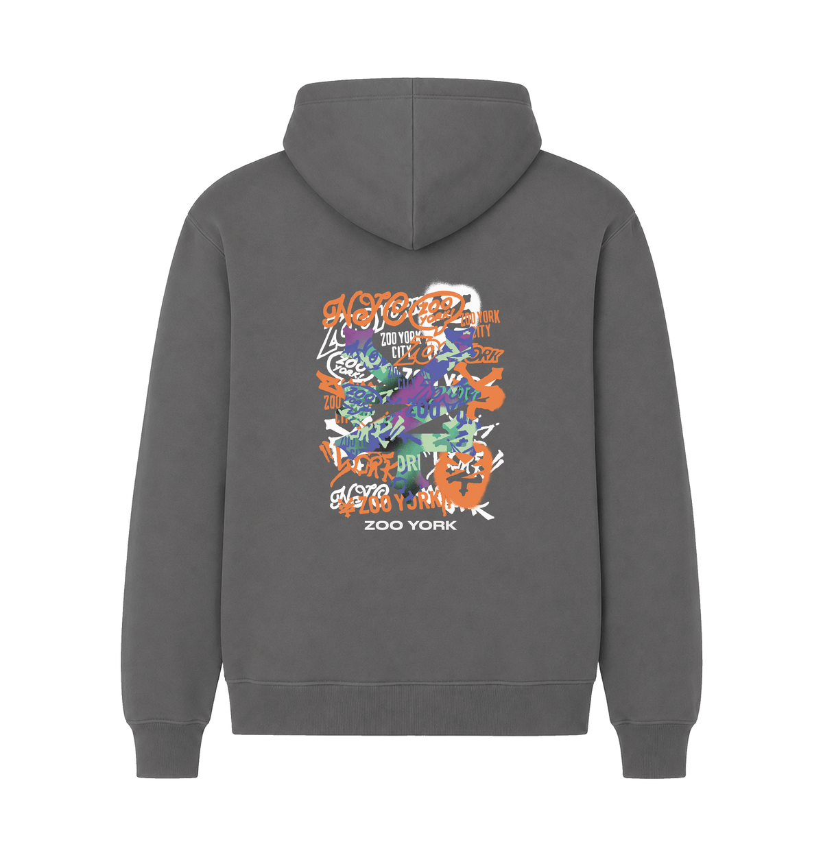 Charcoal Printed Hoody Back