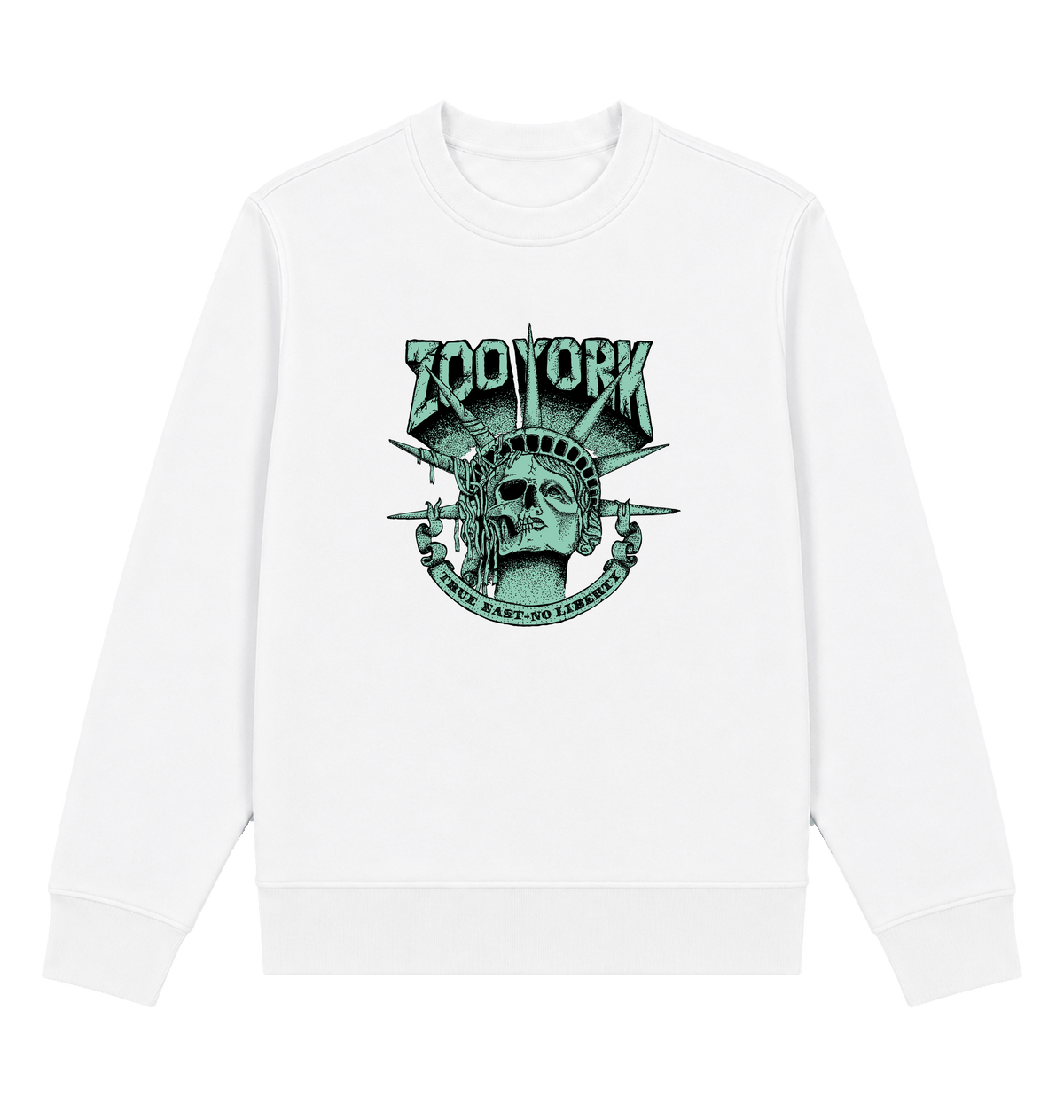 White Printed Sweater Front