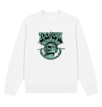 White Printed Sweater Front