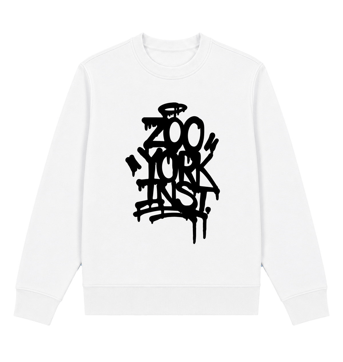 White Printed Sweater Front