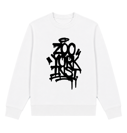 White Printed Sweater Front