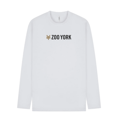 White Printed Long Sleeve T Shirt Front