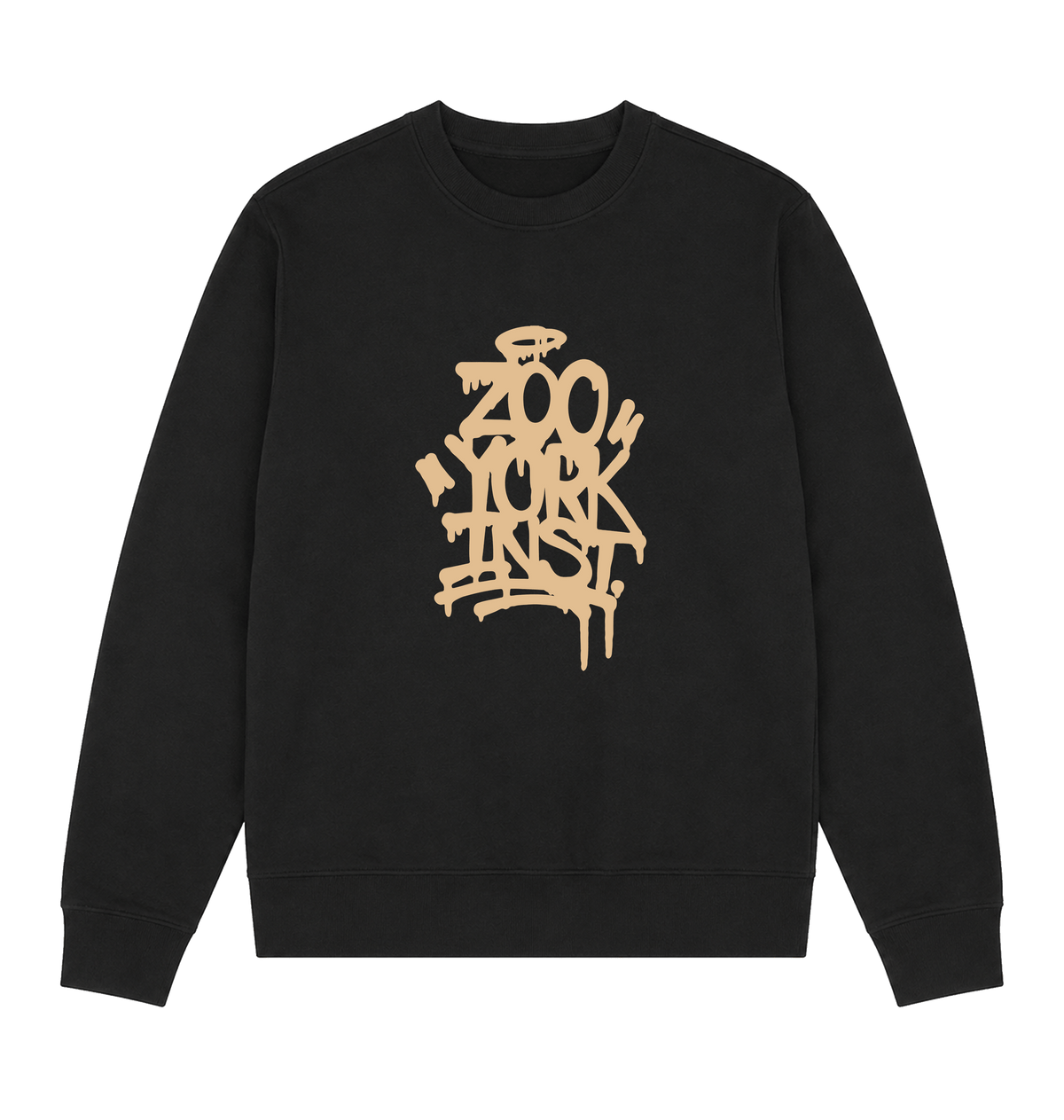 Black Printed Sweater Front