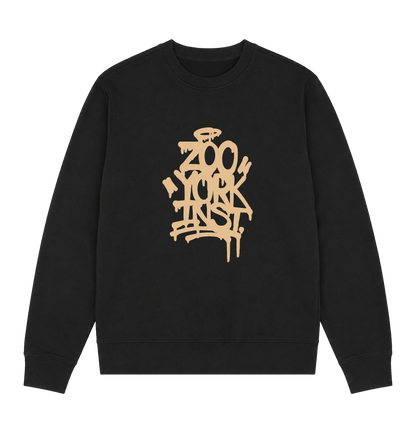 Black Printed Sweater Front