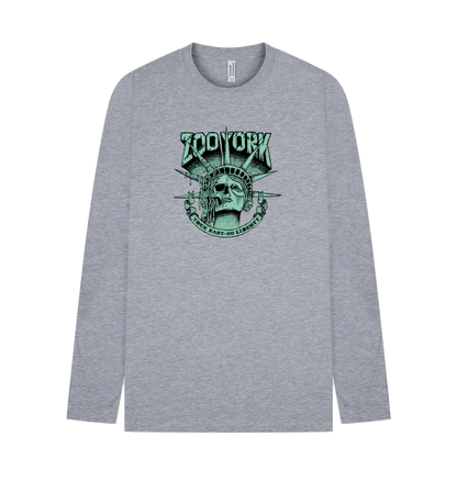 Heather Grey Printed Long Sleeve T Shirt Front