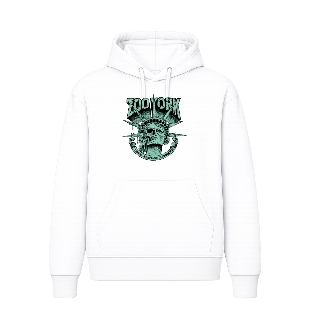 White Printed Hoody Front