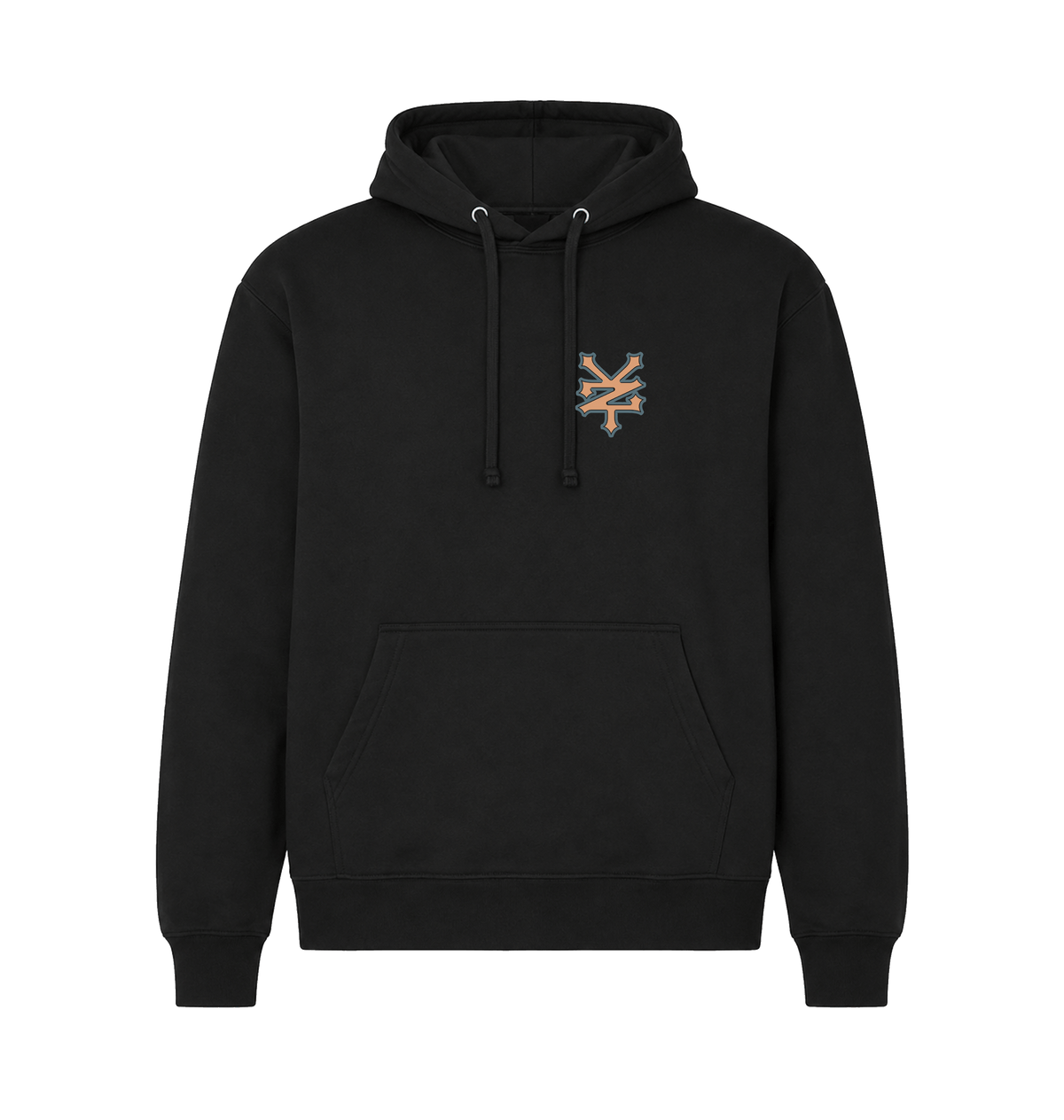 Black Printed Hoody Front