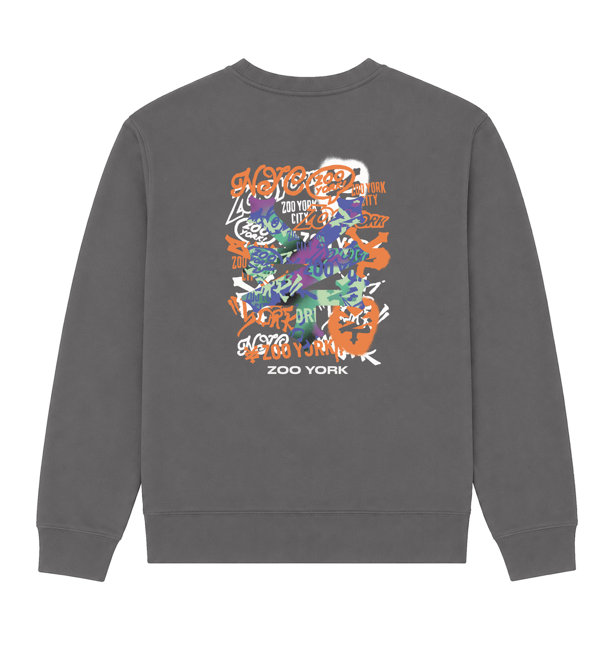 Charcoal Printed Sweater Back