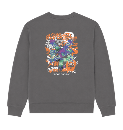 Charcoal Printed Sweater Back