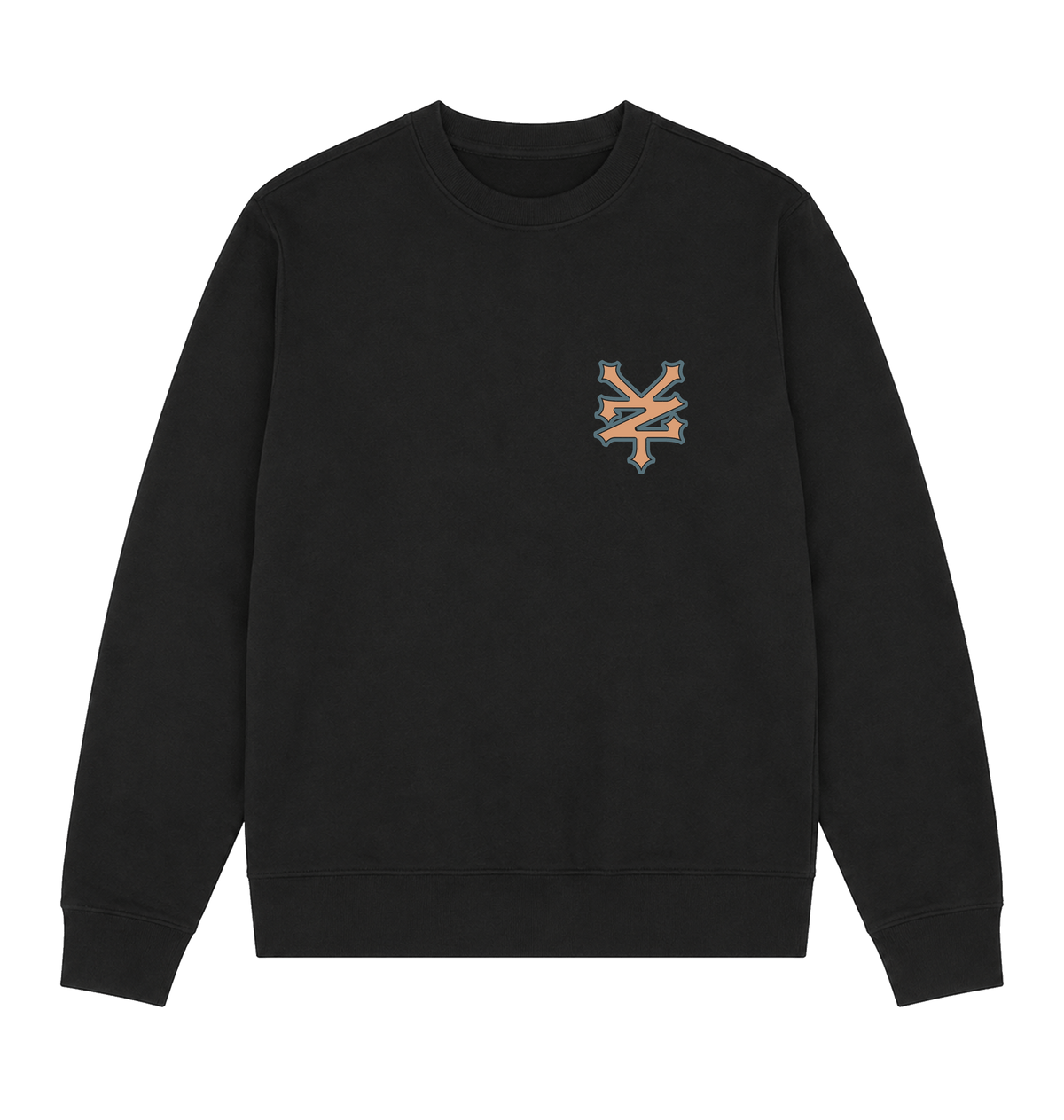 Black Printed Sweater Front
