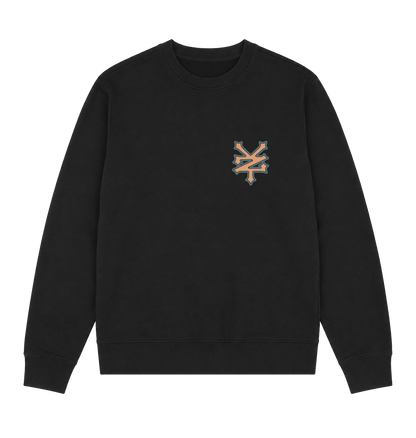 Black Printed Sweater Front