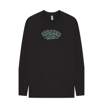 Black Printed Long Sleeve T Shirt Front