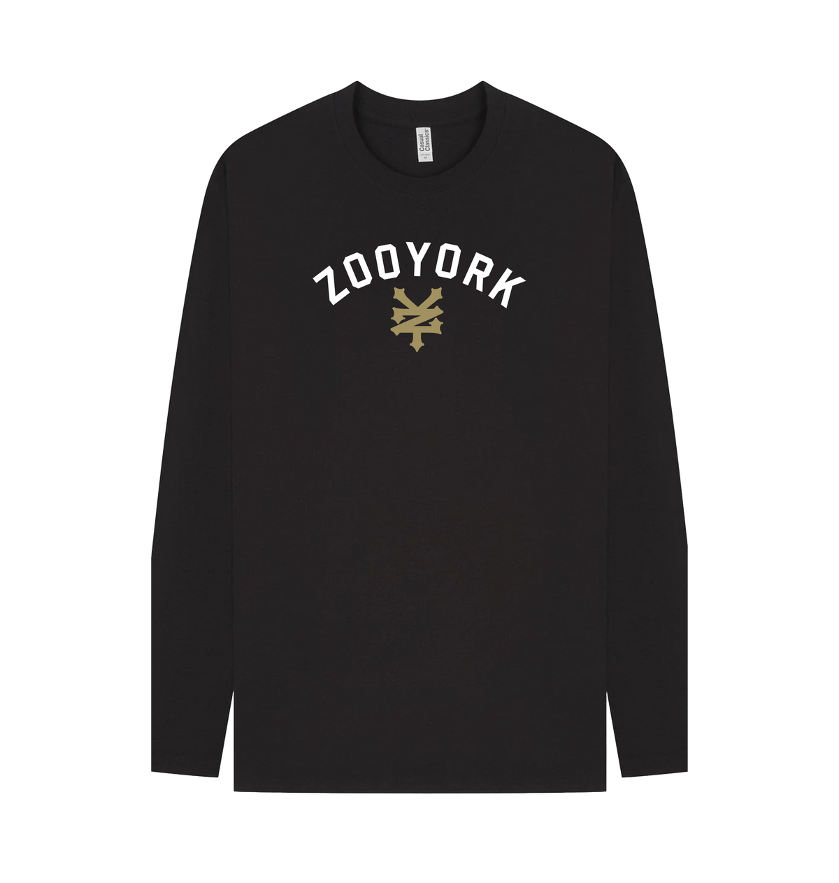 Black Printed Long Sleeve T Shirt Front