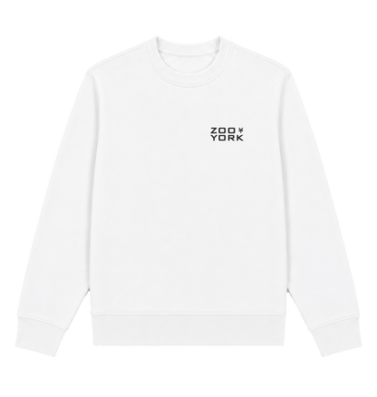 White Printed Sweater Front