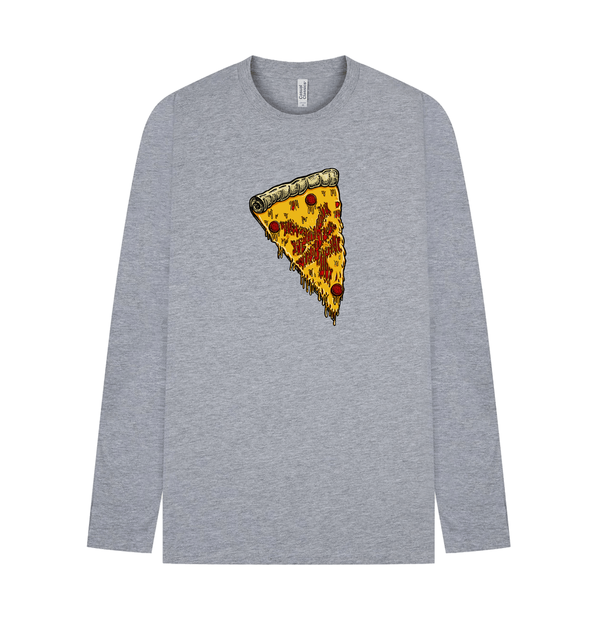 Heather Grey Printed Long Sleeve T Shirt Front