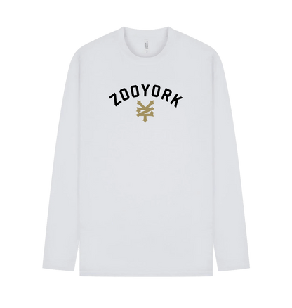 White Printed Long Sleeve T Shirt Front