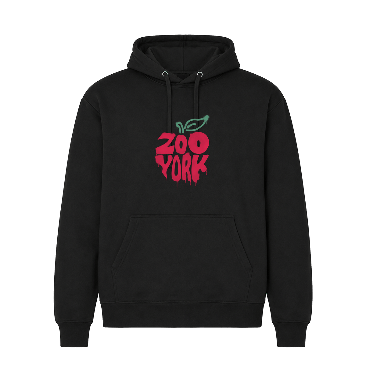 Black Printed Hoody Front
