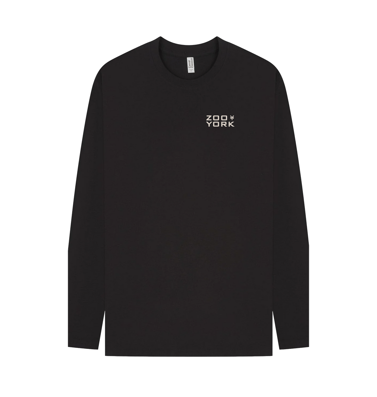 Black Printed Long Sleeve T Shirt Front