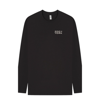 Black Printed Long Sleeve T Shirt Front