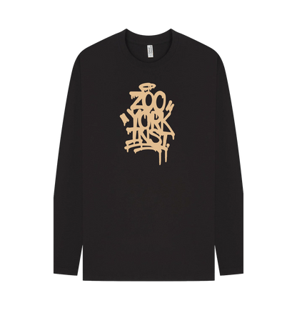 Black Printed Long Sleeve T Shirt Front