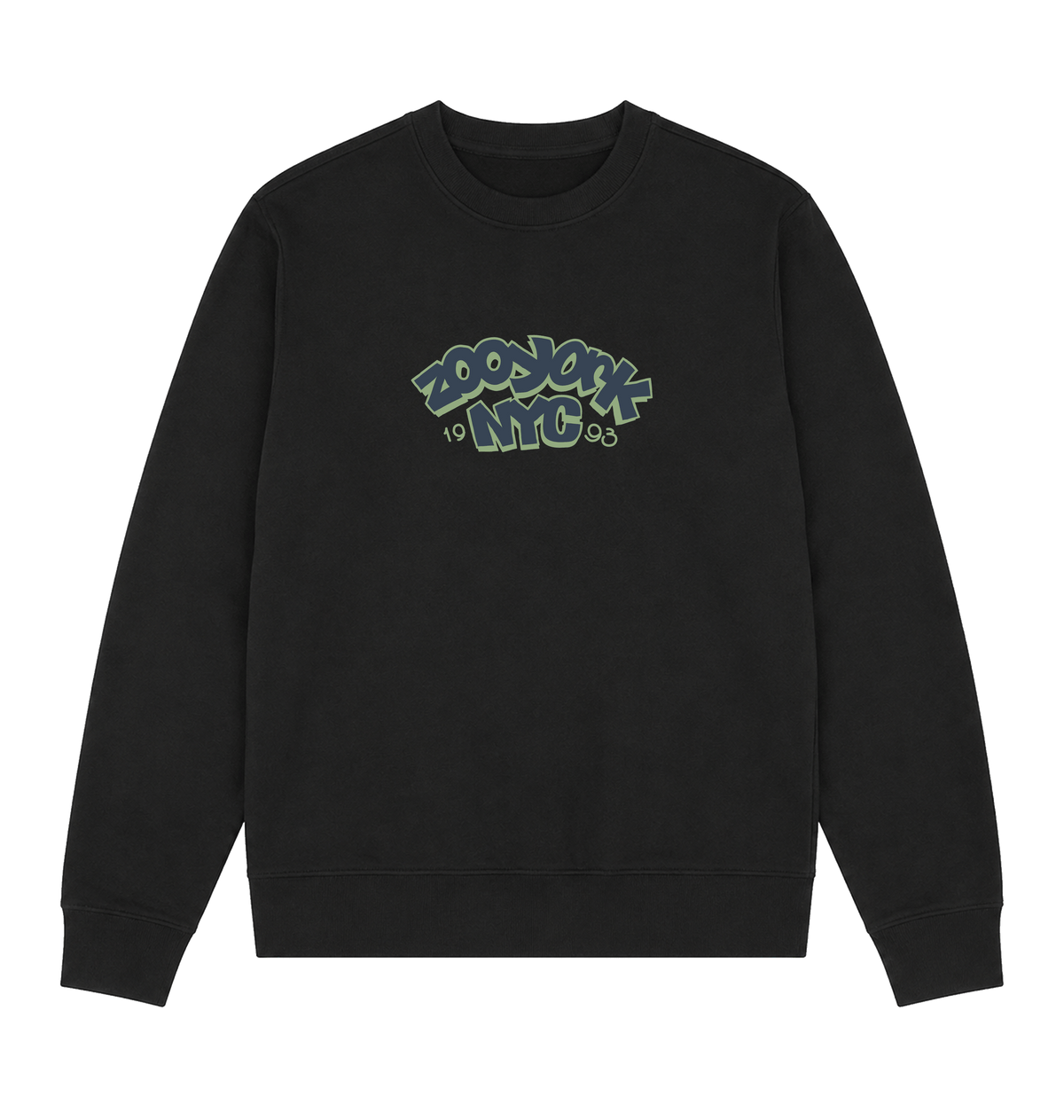 Black Printed Sweater Front