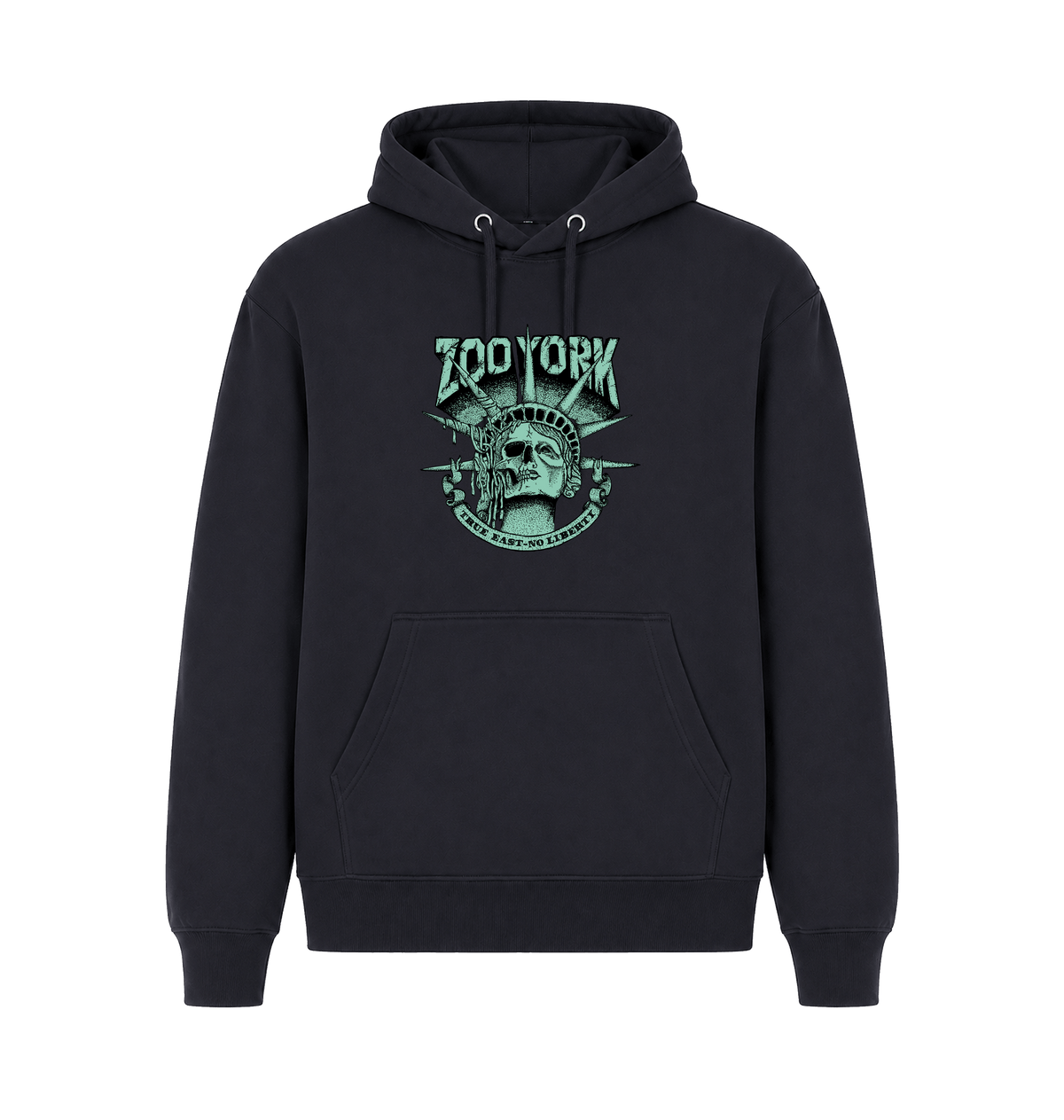 Navy Printed Hoody Front