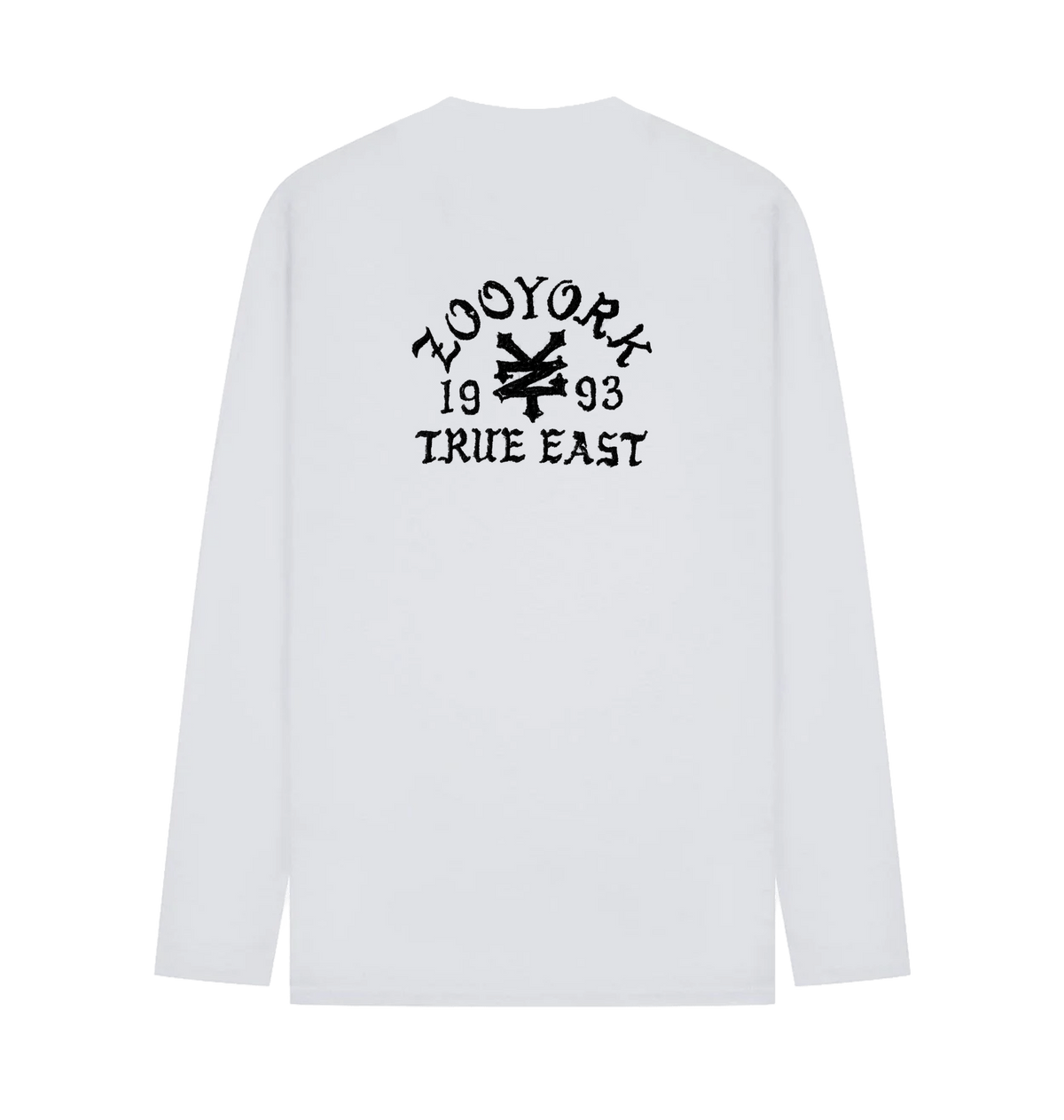 White Printed Long Sleeve T Shirt Back