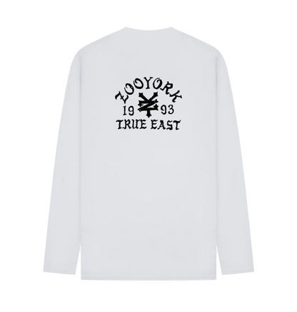White Printed Long Sleeve T Shirt Back