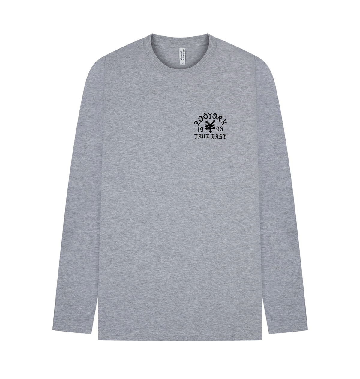 Heather Grey Printed Long Sleeve T Shirt Front