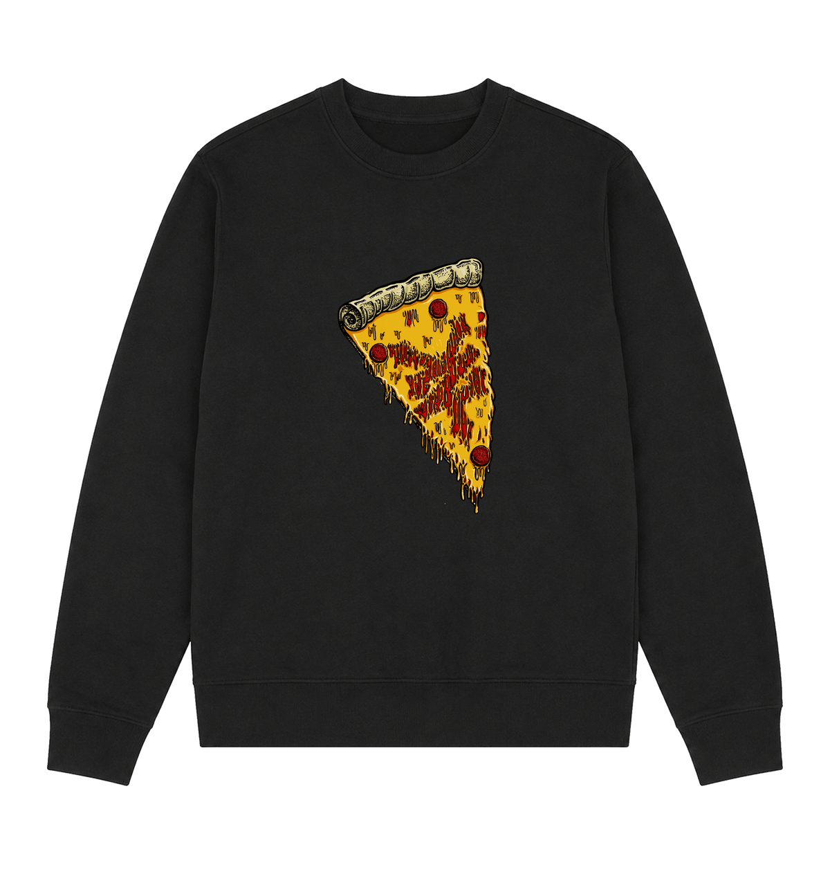 Black Printed Sweater Front